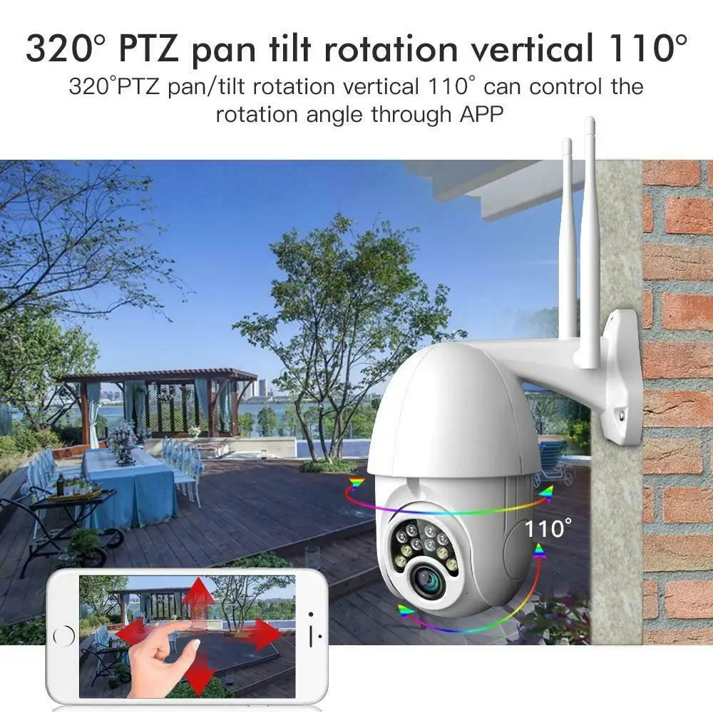 Камера видеонаблюдения EVKVO 1080P HD IP беспроводная Wi Fi инфракрасная ночное видение