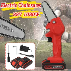 Mini tronçonneuse électrique 1080W/1200W 4/6 pouces, outil électrique de coupe du bois, pour le travail du bois, la coupe, la coupe, la coupe, avec batterie 