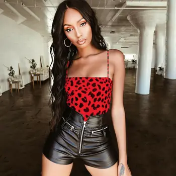 

Sleeveless Leopard Print Bodysuit Sexy Backless Women's Bodycon Bodysuit Summer Swimwear Basic One Piece Slim Fashion Body Club
