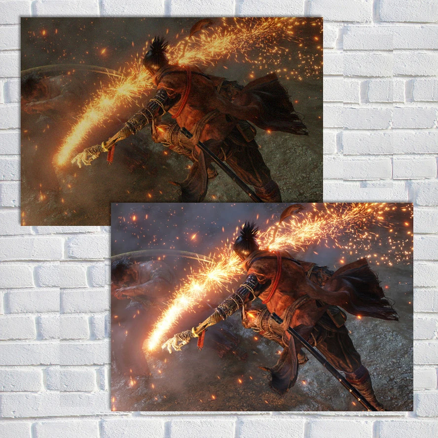 Sekiro Shadows Die Twice плакат видео игра Аниме японское Искусство Плакат белая крафт-бумага настенные картины плакаты и принты QT638