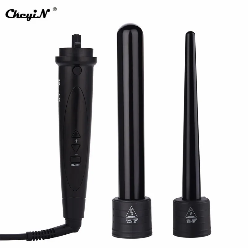 Ckeyin Curling Iron Hair Curler 9-32MM Professional Curl Irons 0.35 to 1.25 Inch Ceramic Styling Tools Hair Tong Exchangeable 45
