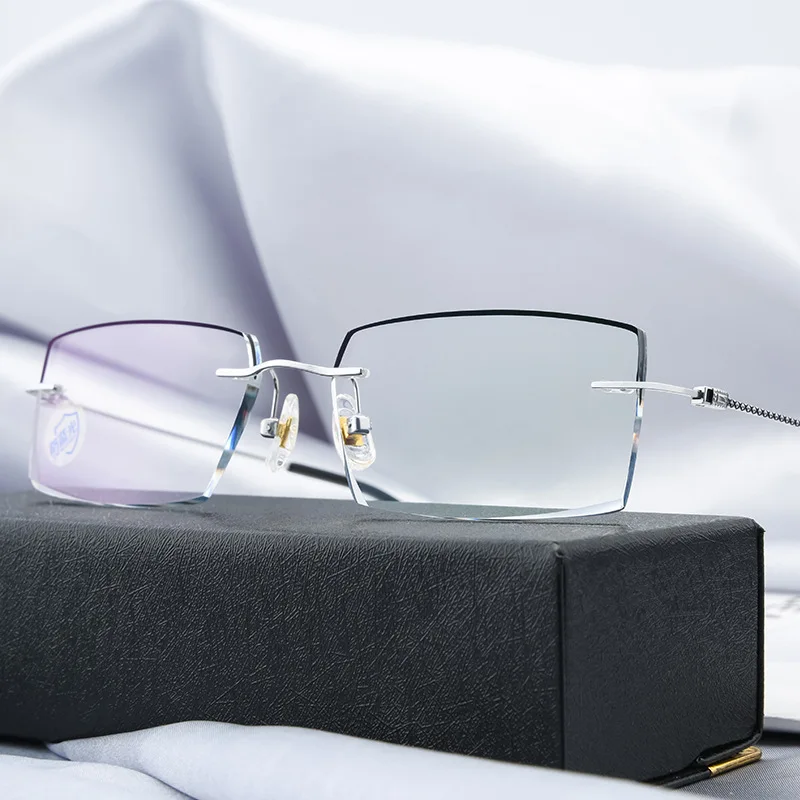 

Titanium Luxury Rimless Glasses Frame Women Men Blue Light Glasses Optical Eyeglasses Frames Man Spectacles Clear Eyewear Oculos