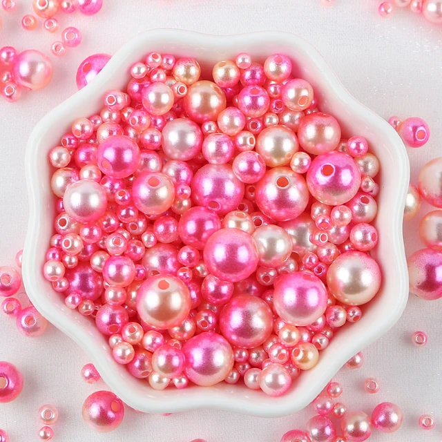 150Pcs/Pack Mix Size 3/4/5/6/8mm Beads With Hole Colorful Pearls