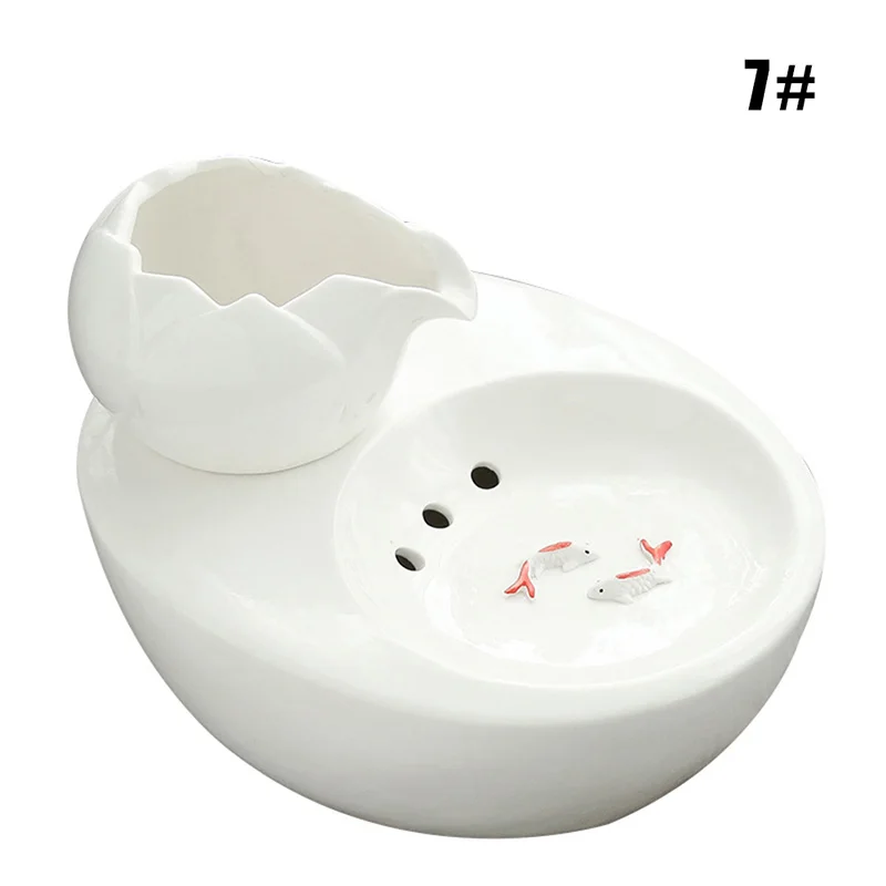 Cat Ceramic Water Fountain Automatic Pet Drinking Fountain Quiet Electric Automatic Circulation System Water Dispenser P7Ding