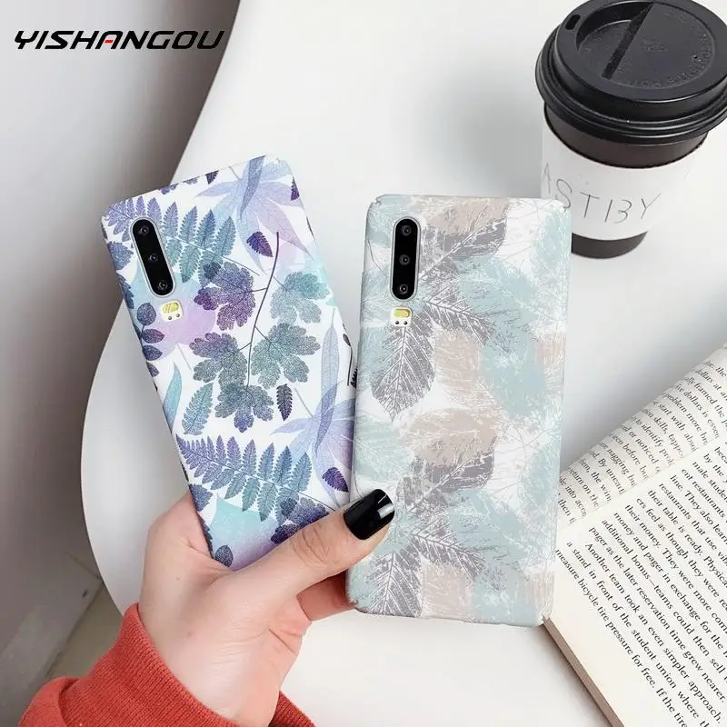 Матовые чехлы в стиле ретро с листьями для Huawei Mate 30 20 Pro P20 P30 Lite Honor 20i 10i V20 8X Nova 5 5i 4 4e