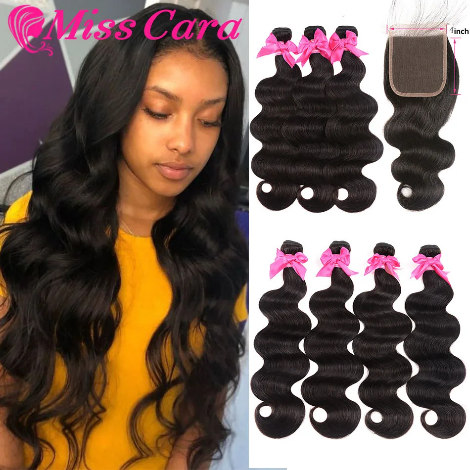 Miss cara-aplique ondulado com cabelo 100% humano, ondas, peruano, fechamento de 4x4 polegadas, 3/4