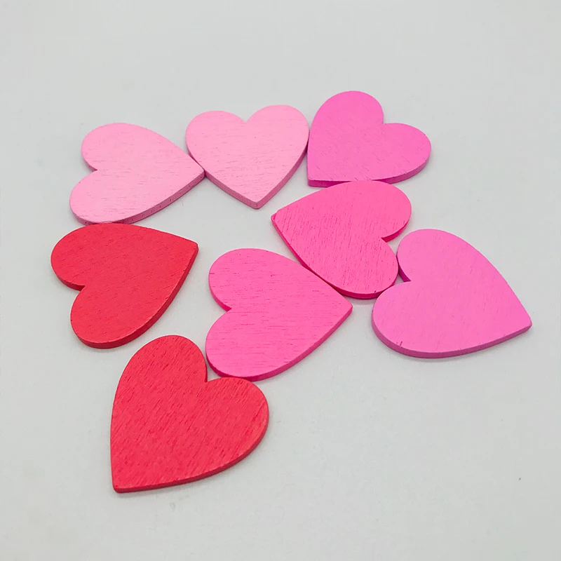 

XinDong pink Wood Sewing Button no holes Scrapbooking Heart Pattern 30 mm , 5 PCs 2019 new