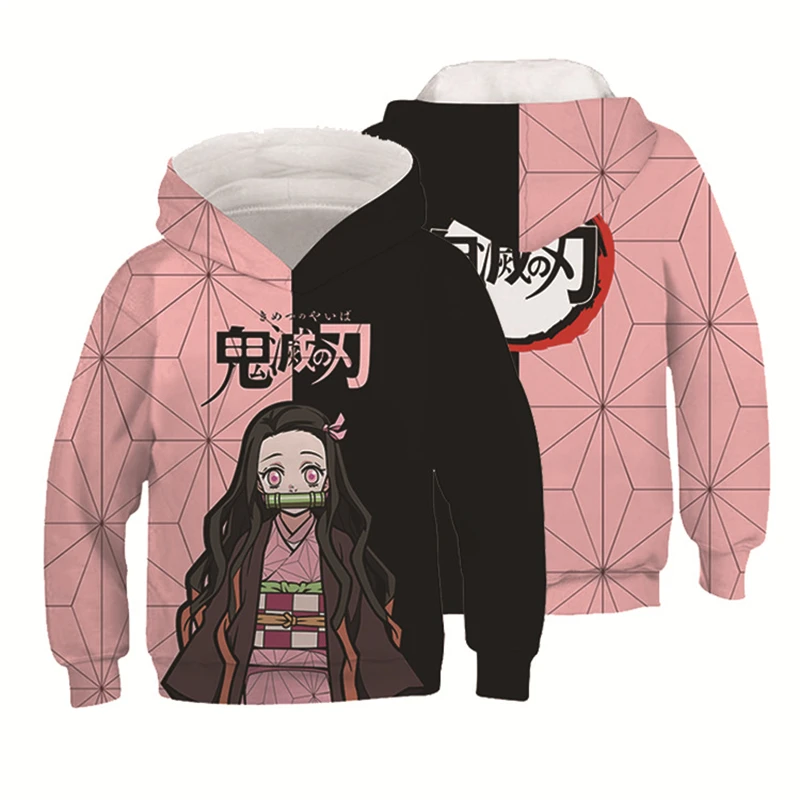 3D Printing Hoodies Demon Slayer Long Sleeve Pullover Hoodie Hot Anime Sweatshirt Children's Clothing With Hoody Winter New children's hoodie