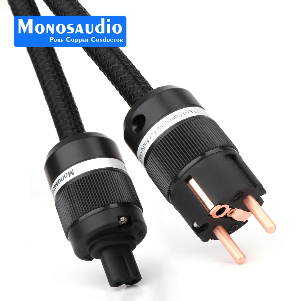 

Monosaudio Tsunami Series P903 HiFi Power Cord Schuko Power Cable AC EU Mains Power Figure 8 IEC female plug HIFI Power cable