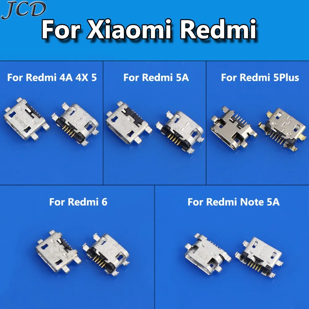 JCD мини разъем micro USB док станция 5pin женские части для Xiaomi Redmi 4A 4X5 5A 5 plus 6 Note зарядный