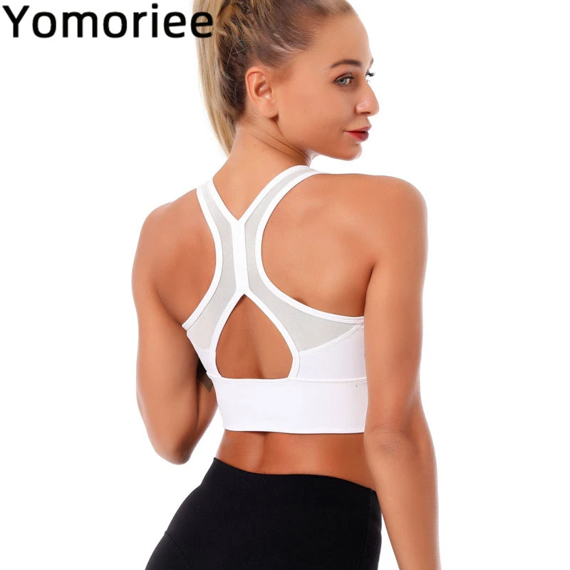

Sexy Women Yoga Bra Solid Color Cross-Back Push-up Crop Top Halter Quick Dry Gym Sport Workout Running Training Tank Yomoriee