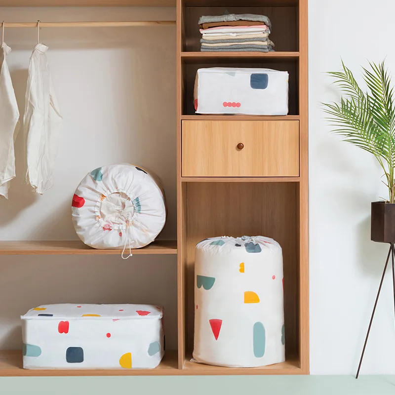 Household Cylinder Quilt Storage Bag Household Moisture-proof Quilt Drawstring Bag Storage Bag large Capacity Household Products