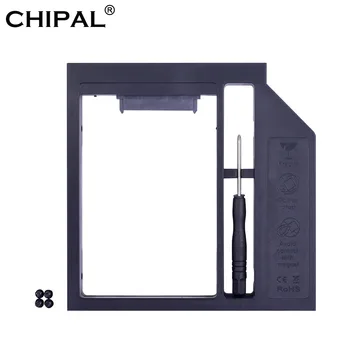 

CHIPAL Plastic 2nd HDD Caddy 12.7mm SATA 3.0 Optibay Hard Disk Drive Enclosure Box 2.5 SSD Case DVD Adapter For Laptop CD-ROM