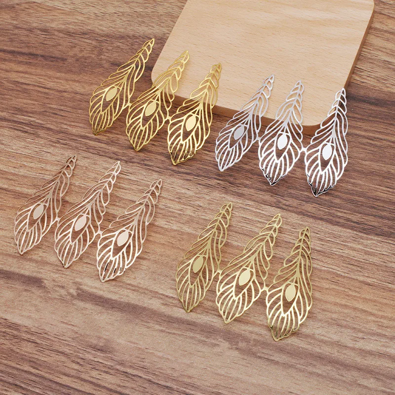 10pcs 65x67mm Gold Silver Plated Leaves Brass Charm Filigree Leaf Connectors DIY Hand Made Jewelry Accessories | Украшения и