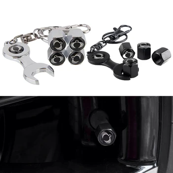 

For Ssangyong ActYon Tivolan Korando Rodius Rexton 2 Kyron Tivoli Car Wheel Tire Valve Stems Caps With Keychain Car Accessories