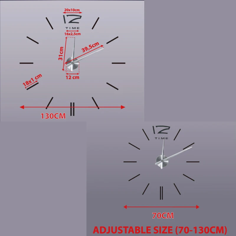 3D часы наклейка декоративные настенные часы акриловая Зеркальная Наклейка s клейкие настенные часы Лофт для дома Saati Reloj De Pared