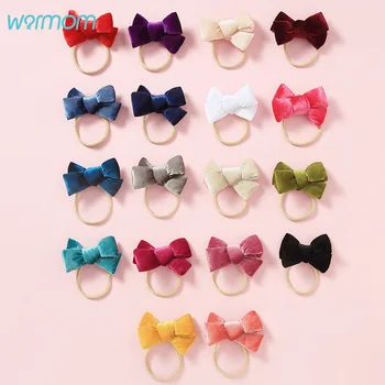 

Warmom Baby Girls Big Bowknot Velvet Headband Headdress Child Kids Elastic Soft Nylon Headwrap Princess Hair Cloth Accessories