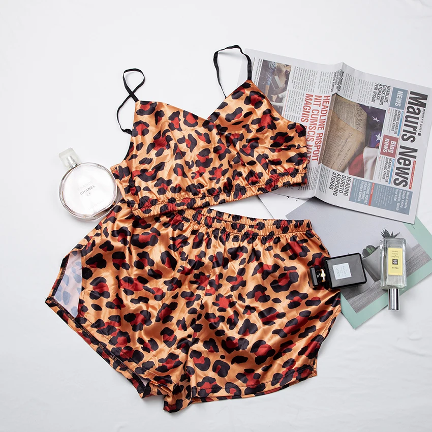Waliicorners Pijamas Sleeveless V Neck Crop Top Corset Satin Pajamas Set Sexy Shorts Female Set 16 Hb55e2353b12d43abac38e2a1b7007ba0l