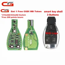 Original cg cgdi mb ser chave v1.2 para benz até fbs3 315mhz/433mhz obter 1 livre token cgdi mb com chave inteligente escudo 3/4 botão logotipo
