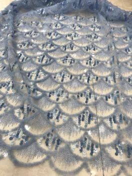 

Embroidered Lace Fabric For Evening Dress With sequins J-366817 High Quality African Tulle Lace Fabrics