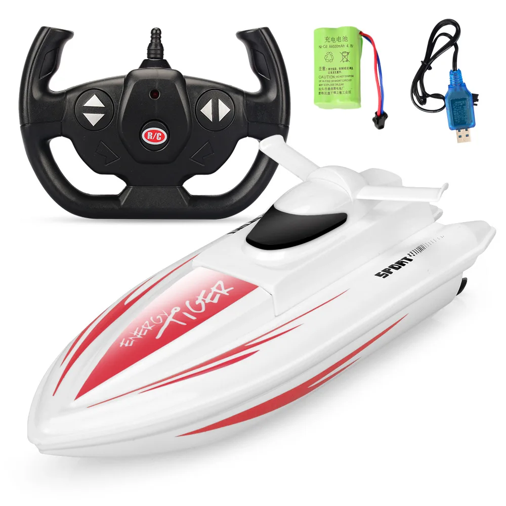 

2.4G Stone Wireless Remote Control Boat High-Speed Speedboat Model Children Electric Toy Boat Tiger Force 301 Navigation Model