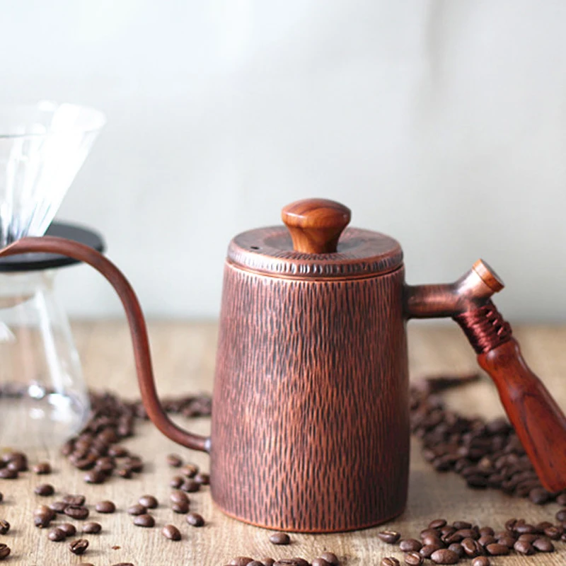 650ml Handmade Copper kettle pure copper Coffee Tea Water Pot Long Gooseneck Spout Kettle Hand Drip Kettle - Image 2