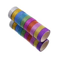 10PCS Glitter Glitter Pattern Washi Tape Adhesive Sticker Hand Diary Stickers Masking Tape Decorative Christmas DIY Crafts 5