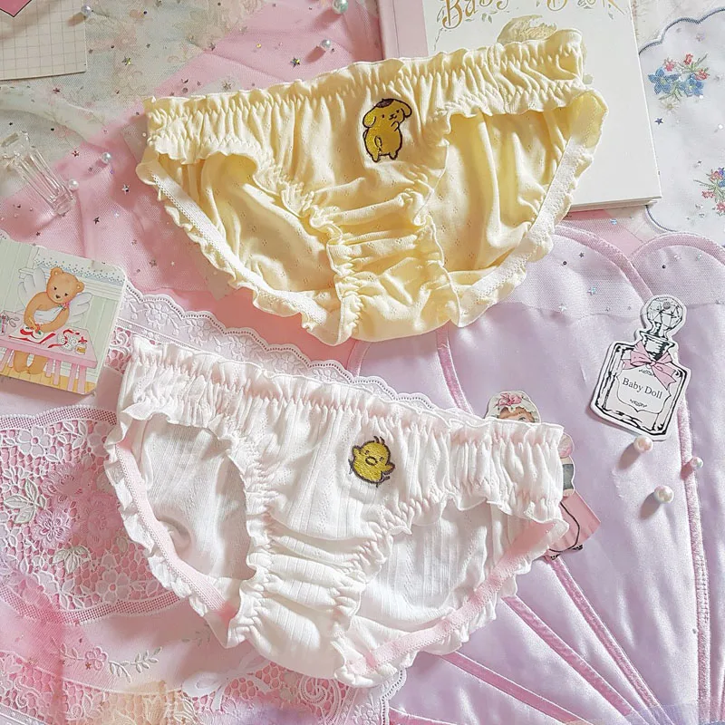 

Princess sweet lolita underwear Japanese soft girl lovely heart pure cotton low waist embroidered pudding dog cartoon LP006