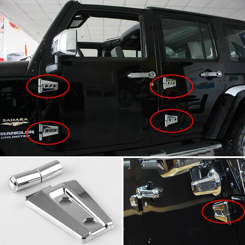 4 шт./компл. Накладка для дверных петель для Jeep Wrangler JK Unlimited 4 двери 2007