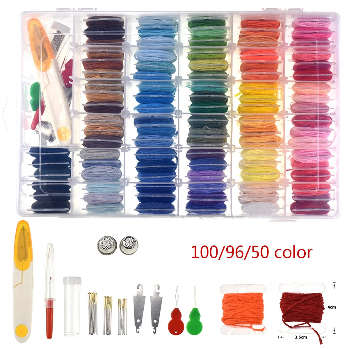 

Cross Stitch Wire Box Set 100 Color Line Embroidery Thread Tool Set DMC Embroidery Thread Box F