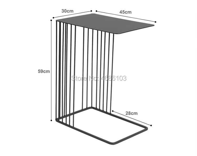  Luxury gold Creative wrought iron coffee table modern minimalist small table bedroom bedside table 