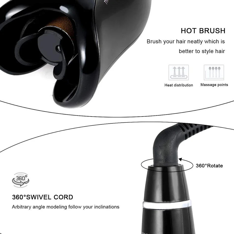 Профессиональные щипцы для завивки волос с воздушным вращением и завивкой керамический вращающийся, автоматический щипцы для завивки волос электрические вращающиеся на 360 градусов Волшебные бигуди