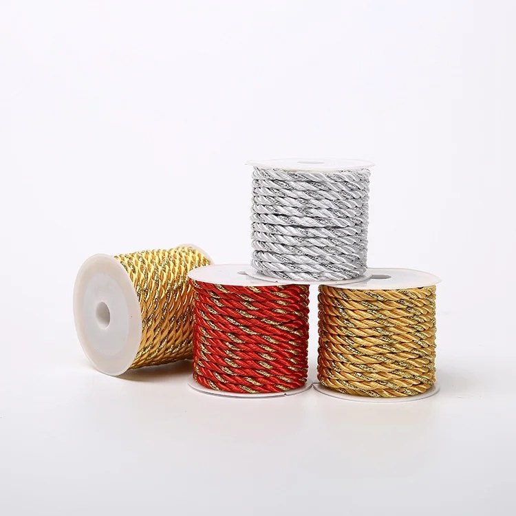 

10pcs 3M Gold And Silver Garment Tag Rope Children's Handmade Thread DIY Craft Supplies Bakers Twine Apparel Sewing Cords Rope