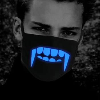 

Mask Cotton Mouth Mask Unisex Skull Decoration Teeth Noctilucent Mask Windproof Unisex Face Masks Fashion Festival Luminous