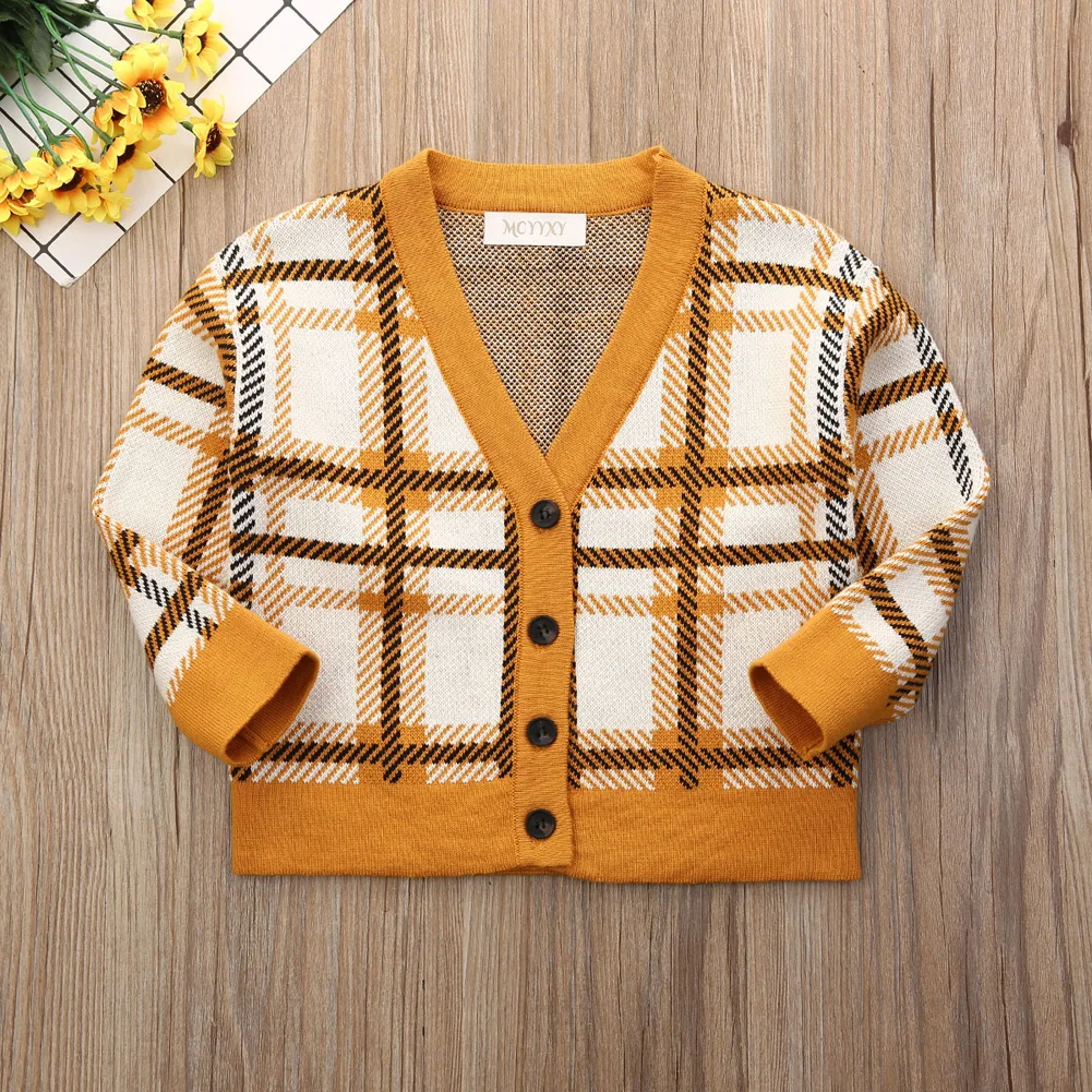 Вязаный свитер для маленьких мальчиков и девочек, пальто-кардиган, верхняя одежда с длинными рукавами