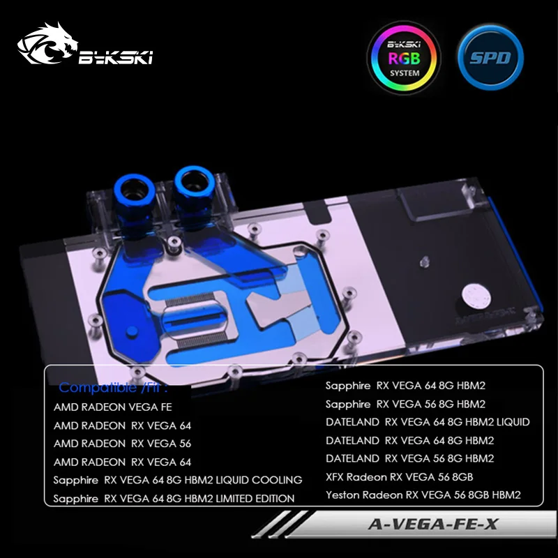 Блок воды Bykski для AMD RADEON RX VEGA 56/64 Sapphire 64 8G HBM2/DATELAND HBM2 XFX Radeon A-VEGA-FE-X | Компьютеры и офис