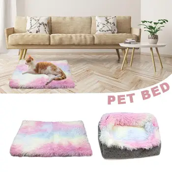 

Pet Kennel Soft Comfortable Pet Bed Washable Colorful Plush Dog Cat Bed Cushion Breathable Dog Basket For Cat House Pet Products