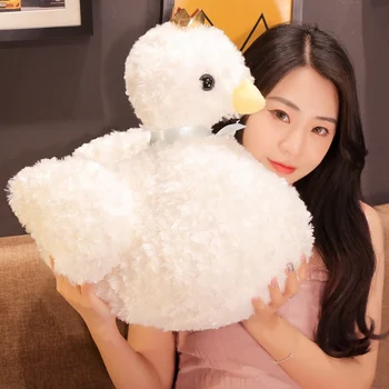 

30/40Cm Cute Crown Swan Cotton Animal Pad Nap Pillow Creative Christmas Girls Plush Doll Kid Toy Xmas Gift