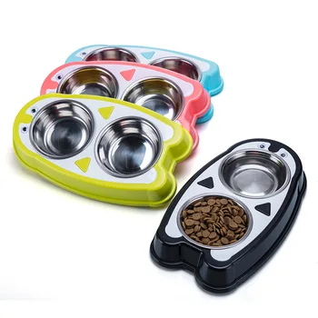 

Stainless Steel Dog Bowl and Cat Bowl Double Pet Feeding Bowl Dog Bowl and Cat Bowl Pet Supplies Have Four Colors Are Available