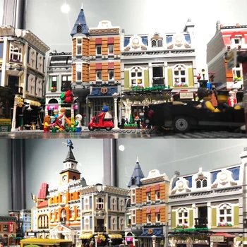 

MOC Creator Expert City Street View 2524PCS European Style Bookshop Model Building Blocks Bricks Kit Compatible lepines 10270