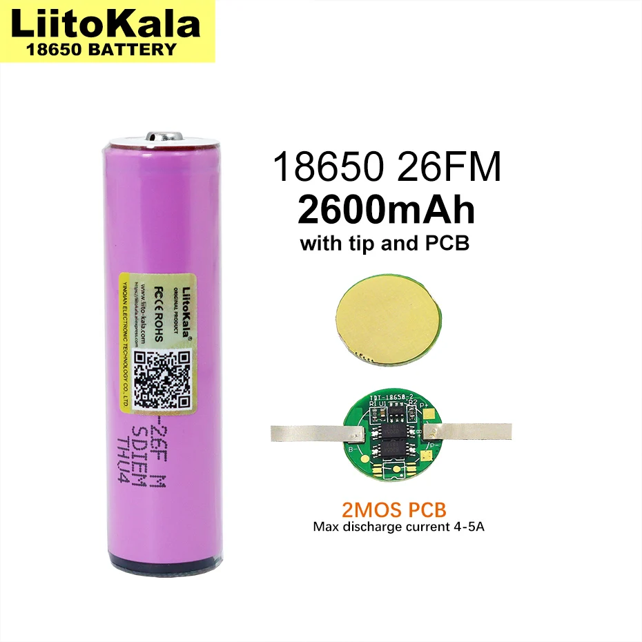 1-20Pcs Liitokala 3.7V/4.2V 18650 2600Mah Icr18650-26Fm Scheda Di Protezione Ricaricabile Del Pwb Della Batteria Al Litio Per La Torcia Elettrica