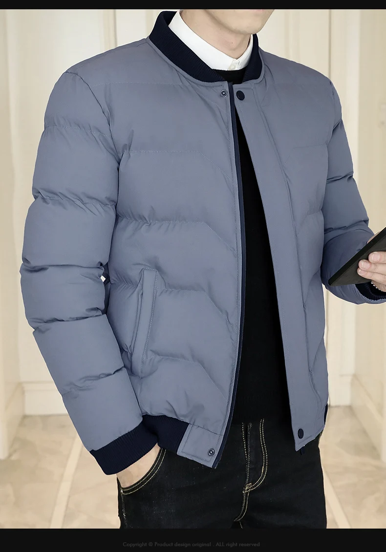 New Style Winter Men's Workwear Cotton Coat Korean-style Trend Slim Fit down Feather Cotton Jacket Hooded Cotton-padded Clothes