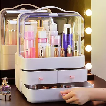 

Large Plastic Cosmetic Storage Box Drawer Makeup Organizer Makeup Container Nail Holder Desktop Sundry Bathroom Storage Case