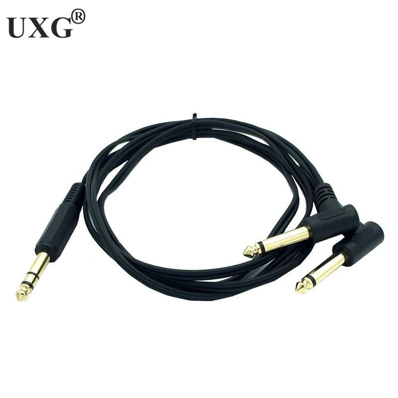 6 35 мм до 2 х Gold-Plated6.35mm 1/4 &quotTRS Мужской Двойной 1/4&quot TS мужской подойдет как для