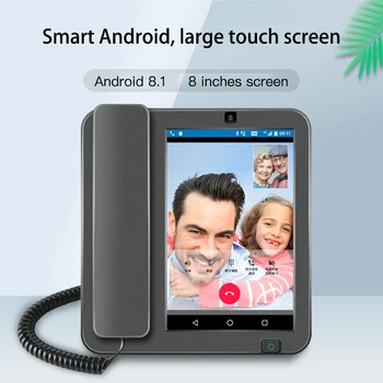 شراءهاتف محمول ذكي يعمل بنظام الأندرويد 8.1 PSTN/4G/LAN 2G + 16G مع RJ11/RJ45 فيديوفون Glob عالمي هاتف محمول فيديو واي فاي لكبار السن