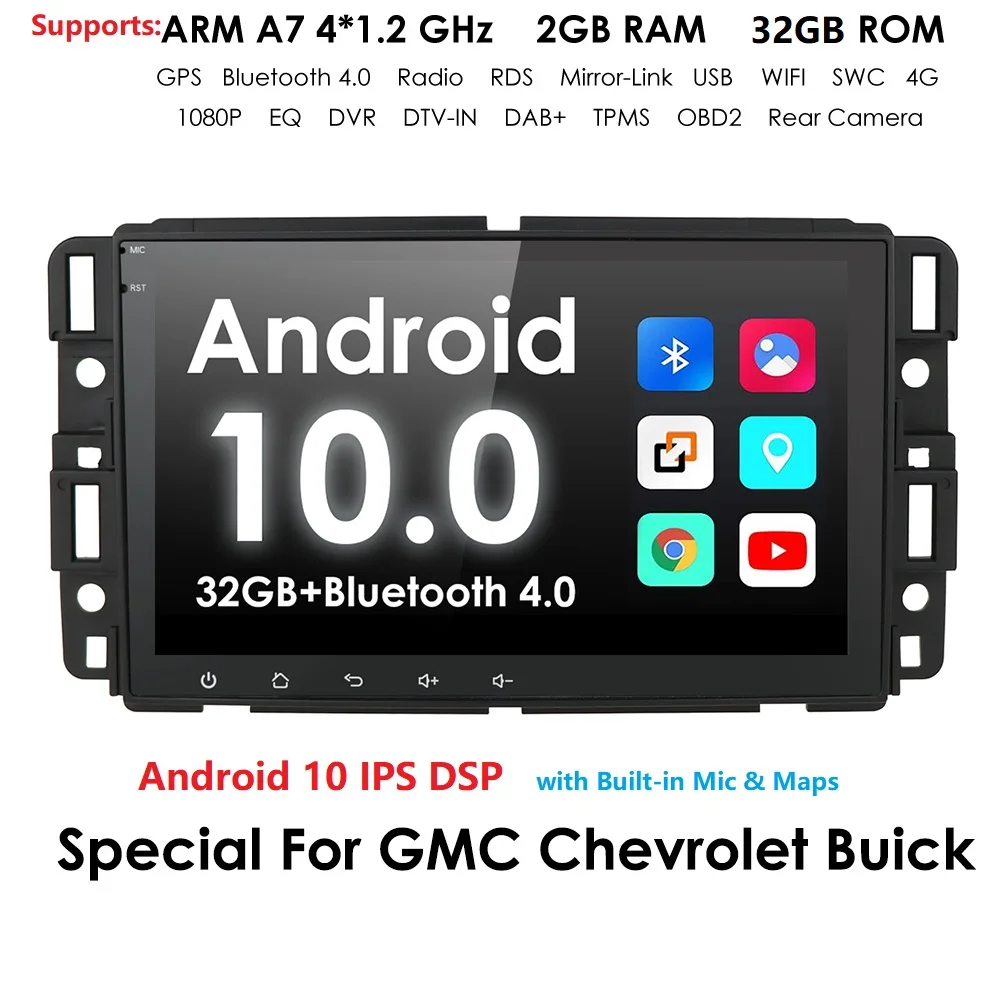 Автомагнитола DSP 2Din с GPS DVD-плейером на Android 10 для GMC Sierra Yukon Denali лактика савана | Автомагнитолы -4000878943450