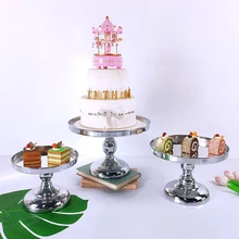 3 sztuk/zestaw złoto srebro ciasto stojak garnitur Cupcake taca dekoracji wnętrz deser tabeli dekoracje na przyjęcie weselne