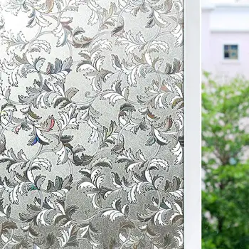 

LUCKUUJ Window Film Privacy Glass Door Tint Sticker, Self-adhesive Glass Window Decoration Heat Control & Anti UV Stickers