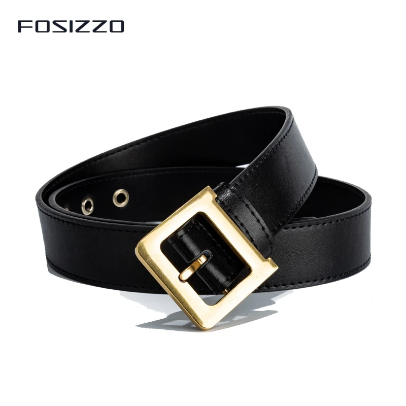

FOSIZZO Leather Unisex Blet Classic Pin Buckle Design Fashion Jeans Decorative High Quality New Belt FS1927