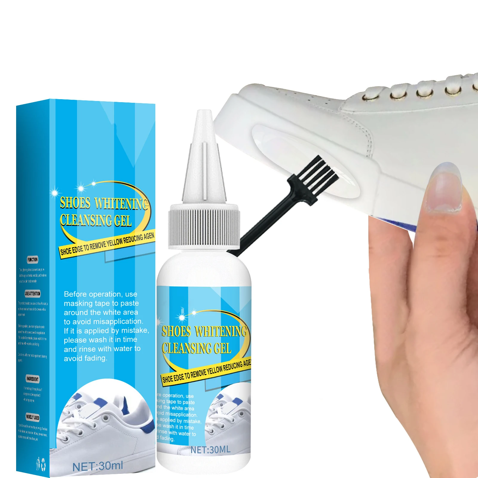 Laundry Stain Remover Shoes Whitening Cleansing Gel Shoe Fast Acting Cleaner Foaming Stain Remover for Shoes Laundry Bleach Home Garden Cleaning